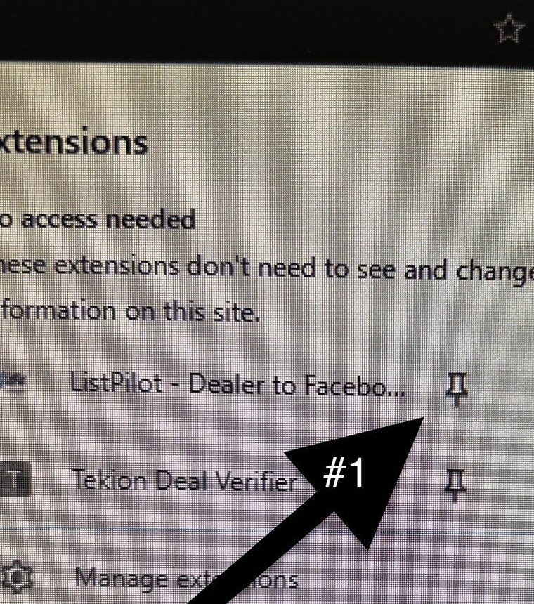 Chrome toolbar showing where to pin the ListPilot extension